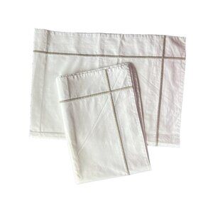 Yves Delorme Paris Pillow Shams ATHENA Pair “Pierre” White Taupe LUXURY France